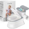 Picture of CheerTry 2-in-1 Toddler Potty Training Toilet - Larger Potty Chair & Detachable Training Seat for Boys & Girls Ages 1-3 with Flushing Sound, Wipes Storage, Toilet Paper Holder - Grey