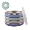 Picture of Elk and Friends Stainless Steel Divided Plates with Silicone Sleeve for Babies & Toddlers | Lids Included | Stay Put Suction | Dinner & Snack Plates | 4 Pack