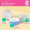Picture of Elk and Friends Kids Porcelain Bowls with Silicone Sleeve | Kids/Toddler/Baby Feeding | Microwave & Dishwasher Safe | Non slip | Cereal/Soup/Snack Dishes & Dinnerware