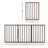 Picture of 3-Panel Indoor Foldable Dog Fence for Stairs, Hallways, or Doorways - 54x24-Inch Wood Freestanding Dog Gates by PETMAKER (Brown)