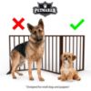 Picture of 3-Panel Indoor Foldable Dog Fence for Stairs, Hallways, or Doorways - 54x24-Inch Wood Freestanding Dog Gates by PETMAKER (Brown)