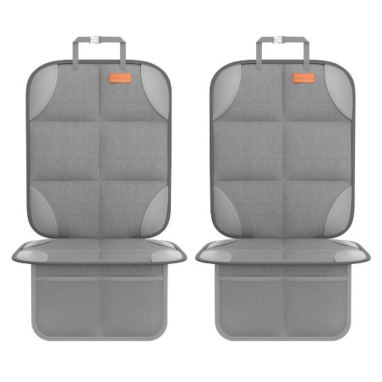 Picture of SMART ELF 2 Pack Car Seat Protector - 600D Fabric Waterproof Carseat Protector with Thickly Padded to Protect Your Car Seats from Child Seats and Pets (Light Grey)