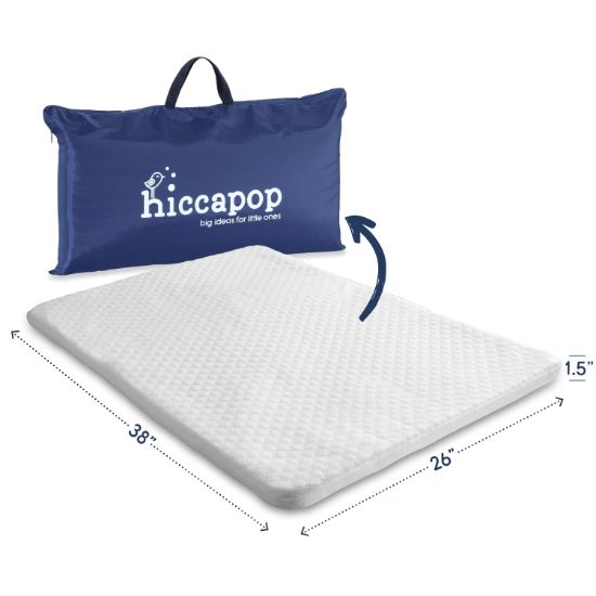 Picture of hiccapop Pack and Play Mattress Pad for (38"x26"x1.5"), Playpen Pad, Playard Mattress for Pack and Play, Pack N Play Mattress Topper with Washable Cover, 1.5" Thick