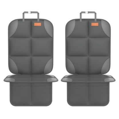 Picture of SMART ELF Car Seat Protector for Child Car Seat - Waterproof 600D Fabric Baby Seat Protectors for Non-Slip Backing Mesh Pockets for Baby and Pet, Easy Storage and Clean [1 Pack] Dark Gray