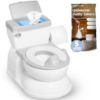Picture of Real Feel 2-in-1 Potty with Wipes Storage, Flushing Sounds & Disposable Liners - Realistic Toilet - Easy to Clean & Assemble - Jool Baby (Gray)