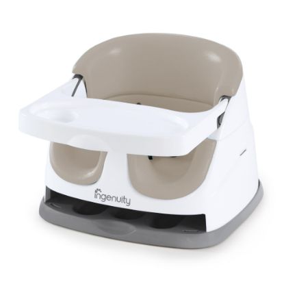 Picture of Ingenuity Baby Base 2-in-1 Booster Feeding and Floor Seat with Self-Storing Tray - Cashmere