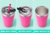 Picture of Tiblue Kids & Toddler Cup - 4 Pack 12oz Stainless Steel Water Bottle Spill Proof Insulated Tumbler with Leak Proof Lid & Silicone Straw with Stopper - BPA FREE Baby Smoothie Drinking Cup for Girl Boys