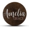 Picture of Custom Round Nursery Name Sign, Personalized Wooden Wall Plaque, 12" 18" 24", 30" 3D Wall Art for Children & Kids Rooms, Baby Shower, Hickory Hollow Designs (Amelia Grace)