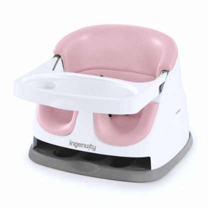 Picture of Ingenuity Baby Base 2-in-1 Booster Feeding and Floor Seat with Self-Storing Tray - Peony
