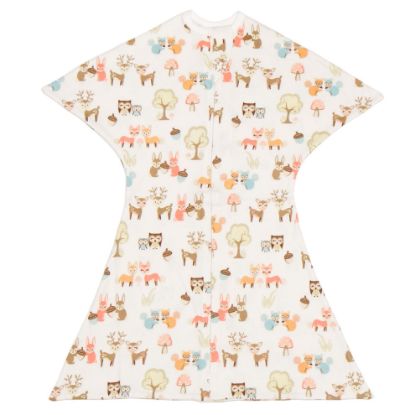 Picture of SleepingBaby Zipadee-Zip Transition Swaddle - Cozy Baby Swaddle Blanket with Zipper Convenience - Roomy Wearable Blanket for Easy Diaper Changes - Woodlands, Small (4-8 Month)