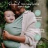 Picture of Boba Baby Wrap Carrier - Original Baby Carrier Wrap, Baby Sling for Newborns - Baby Wearing Essentials - Newborn Wrap Swaddle Holder, Newborn to Toddler Infant Baby Sling, 7-35 lbs (Sage Green)