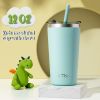 Picture of Tiblue Kids & Toddler Cup - 4 Pack 12oz Spill Proof Stainless Steel Water Bottle for Girls Boys Insulated Tumbler with Leak Proof Lid & Silicone Straw with Stopper - BPA FREE Baby Smoothie Snack Cup