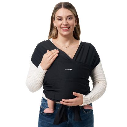Picture of Momcozy Baby Wrap Carrier, Easy to Wear Infant Carrier Slings, Lightweight Hands Free Baby Sling, Adjustable Baby Carriers for Newborn to Toddler 8-35 lbs, Black