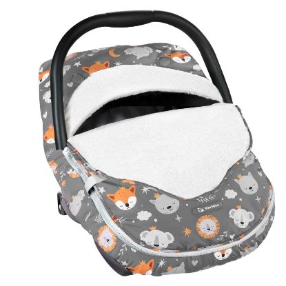 Picture of Yoofoss Baby Car Seat Cover Winter Carseat Canopies Cover to Protect Baby from Cold Wind, Super Warm Plush Fleece Baby Carrier Cover for Infant Boys Girls Fox