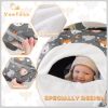 Picture of Yoofoss Baby Car Seat Cover Winter Carseat Canopies Cover to Protect Baby from Cold Wind, Super Warm Plush Fleece Baby Carrier Cover for Infant Boys Girls Fox