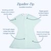 Picture of SleepingBaby Zipadee-Zip Transitional Swaddle Sack, 3-6 Month - Roomy Zipper Swaddle for Easy Diaper Changes and Proper Hip Development - Baby Swaddle Sack, X-Small - Classic Mint