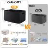 Picture of OIAHOMY XXLarge Rectangle Blanket Basket-96L, Cotton Woven Basket for Storage, Dirty Clothes Baskets for Living Room, Nursery, Bedroom, Toy Organizing with Handle, 24" x 16" x 15", Charcoal Black