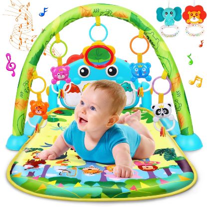 Picture of Baby Play Mat Baby Toys Tummy Time Mat Baby Activity Center for Newborn Infant Toys Piano Baby Gym Mat Tummy time Toys Music & Light Baby Boy Girl Gifts for Baby Toys 0-6 6-12 Months, Dinosaur Style