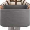 Picture of OIAHOMY XXLarge Rectangle Blanket Basket-96L, Cotton Woven Basket for Storage, Dirty Clothes Basket for Living Room, Nursery, Bedroom, Toy Organizing with Handle, 24" x 16" x 15", Dark Grey