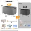 Picture of OIAHOMY XXLarge Rectangle Blanket Basket-96L, Cotton Woven Basket for Storage, Dirty Clothes Basket for Living Room, Nursery, Bedroom, Toy Organizing with Handle, 24" x 16" x 15", Dark Grey