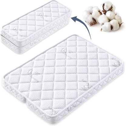 Picture of Pack and Play Mattress - 38" x 26" x 3" - Premium Knitted Playpen Mattresses, Foldable Style, Safety Reinforced Play Yard Mattress - Fits for Graco & Baby Trend & Pamo Babe Playard…