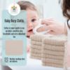 Picture of 24 Pack Muslin Burp Cloths for Baby - Ultra-Soft 100% Cotton Baby Washcloths - Large 20'' by 10'' Super Absorbent Milk Spit Up Rags - Burpy Cloths for Unisex, Boy, Girl - Brown