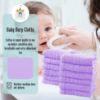 Picture of 24 Pack Muslin Burp Cloths for Baby - Ultra-Soft 100% Cotton Baby Washcloths - Large 20'' by 10'' Super Absorbent Milk Spit Up Rags - Burpy Cloths for Unisex, Boy, Girl - Purple