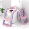 Picture of Zieyeen Potty Training Seat with Step Stool Ladder, Toddler Potty Training Toilet for Boys Kids, Potty Chair Adjustable Potty Seat for Toilet with Anti-Slip Wide Steps Splash Guard Safety Handles