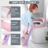 Picture of Zieyeen Potty Training Seat with Step Stool Ladder, Toddler Potty Training Toilet for Boys Kids, Potty Chair Adjustable Potty Seat for Toilet with Anti-Slip Wide Steps Splash Guard Safety Handles