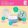 Picture of Elk and Friends Kids Porcelain Bowls with Silicone Suction Sleeve | Kids/Toddler/Baby Feeding | Microwave & Dishwasher Safe | Non slip | Cereal/Soup/Snack Dishes & Dinnerware