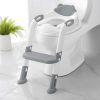 Picture of Potty Training Seat with Step Stool Ladder, SKYROKU Potty Training Toilet for Kids Boys Girls Toddlers - Comfortable Safe Potty Seat with Anti-Slip Pads Ladder Grey