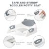 Picture of Potty Training Seat with Step Stool Ladder, SKYROKU Potty Training Toilet for Kids Boys Girls Toddlers - Comfortable Safe Potty Seat with Anti-Slip Pads Ladder Grey