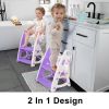 Picture of Potty Training Seat & Toddler Step Stool Kitchen Helper- Splash Guard Toddler Potty for Kitchen Counter Bathroom Sink Toilet Potty Training with Handles and Non-Slip Pads（Purple
