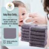 Picture of 24 Pack Muslin Burp Cloths for Baby - Ultra-Soft 100% Cotton Baby Washcloths - Large 20'' by 10'' Super Absorbent Milk Spit Up Rags - Burpy Cloths for Unisex, Boy, Girl - Grey