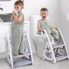 Picture of Primlect Potty Training Seat, 2-in-1 Toddler Toilet Seat with Step Stool, Ultra-Stable Potty Chair Attachment, Adjustable Seat and Step Ladder, Non-Slip Design, Splash Guard for Boys and Girls(Grey)