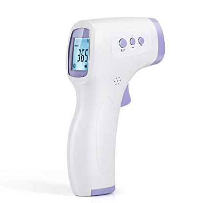 Picture of Touchless Digital Thermometer Medical Koogeek Infrared Forehead Thermometer for Adults Baby and Kids Non Contact Temperature Gun with Fever Alarm LED Display Screen 1Second Accurate Instant Reading