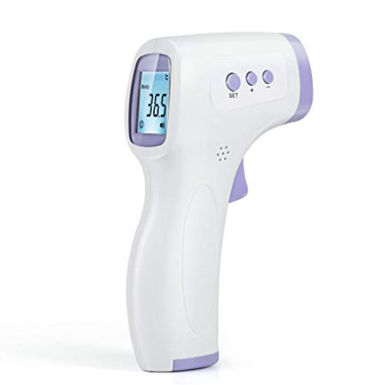 Picture of Touchless Digital Thermometer Medical Koogeek Infrared Forehead Thermometer for Adults Baby and Kids Non Contact Temperature Gun with Fever Alarm LED Display Screen 1Second Accurate Instant Reading