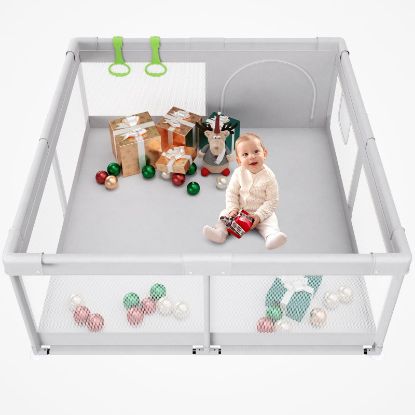 Picture of Fodoss Baby Playpen, 47x47 in Small Play Pen,Toddler Playpen for Apartment,Play Yard,Activity Fence, Extra Large Baby Playard