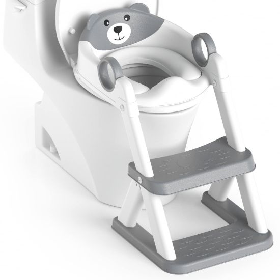 Picture of Rabb 1st Potty Training Seat, Upgrade Toddler Toilet Seat for Kids Boys Girls, 2 in 1 Potty Training Toilet, Splash Guard Anti-Slip Pad Step Stool