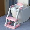 Picture of SKYROKU Potty Training Toilet, New Sector-Shape Stabilized Base two in one Toddler Toilet Seat with Splash Guard, Anti Slip Pad, and Step Stool Pink