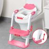 Picture of Toilet Potty Training Seat with Step Stool Ladder, SKYROKU Toddler Potty Seat for Kids and Toddler Boys Girls, Splash Guard and Safety Handles(Hot Pink)