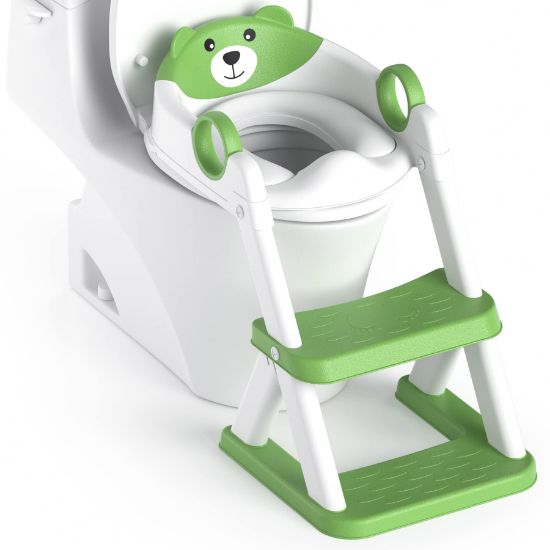 Picture of Rabb 1st Potty Training Seat, Upgrade Toddler Toilet Seat for Kids Boys Girls, 2 in 1 Potty Training Toilet, Splash Guard Anti-Slip Pad Step Stool