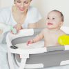 Picture of napei Collapsible Baby Bathtub,Baby Bath Tub with Soft Cushion & Thermometer,Baby Bathtub Newborn to Toddler 0-36 Months,Portable Travel Baby Tub