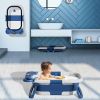 Picture of TPN Collapsible Baby Bathtub for Infants to Toddler with Real-time Temp Monitor+Floating Cushion,Foldable Baby Bath Tub Set Applicable 0-36 Month,Perfect Portable Travel Baby Tub for Newborns Boy