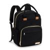Picture of RUVALINO Diaper Bag Backpack-Multifunction Baby Travel Bag with Changing Pad, Insulated Bottle Holders & Pacifier Case, Large Capacity, Waterproof, Deep Black