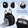 Picture of RUVALINO Diaper Bag Backpack-Multifunction Baby Travel Bag with Changing Pad, Insulated Bottle Holders & Pacifier Case, Large Capacity, Waterproof, Deep Black