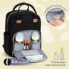 Picture of RUVALINO Diaper Bag Backpack-Multifunction Baby Travel Bag with Changing Pad, Insulated Bottle Holders & Pacifier Case, Large Capacity, Waterproof, Deep Black