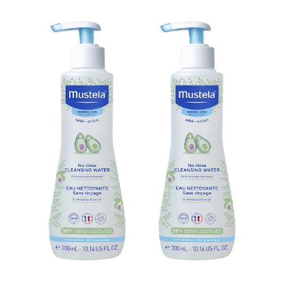 Picture of Mustela Baby Cleansing Water - No-Rinse Micellar Water - with Natural Avocado & Aloe Vera - for Baby's Face, Body & Diaper “ 10.14 fl. Oz (Pack of 2)