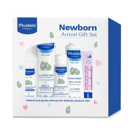 Picture of Mustela Newborn Arrival Gift Set - Baby Skincare & Bath Time Essentials - Natural & Plant Based - 5 Items Set