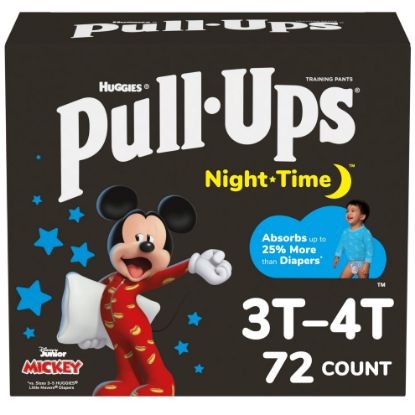 Picture of Pull-Ups Boys' Night Time Potty Training Pants, Size 3T-4T Overnight Training Underwear (32-40 lbs), 72 Ct